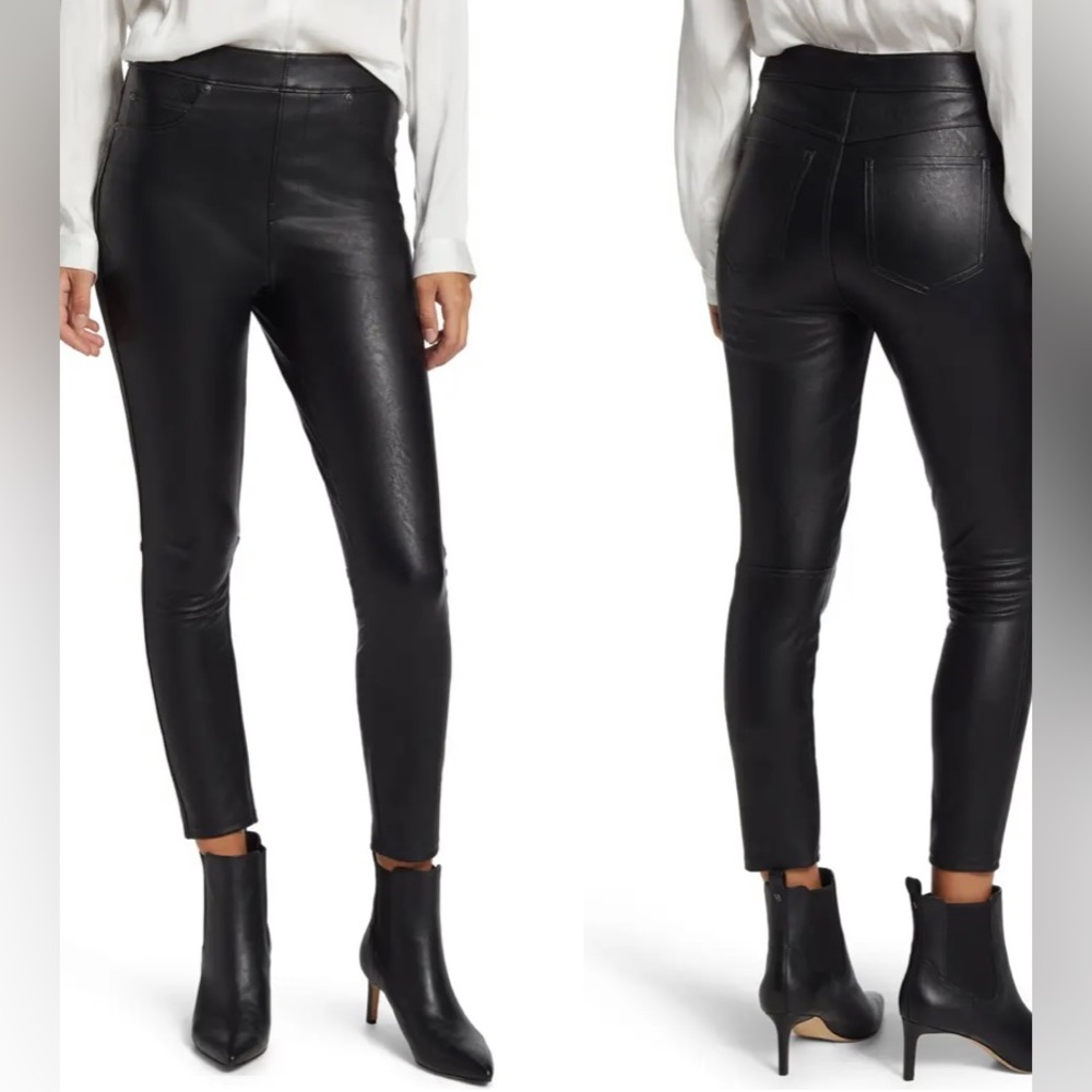 Spanx faux leather leggings, pockets/imitate real leather pants amazing
